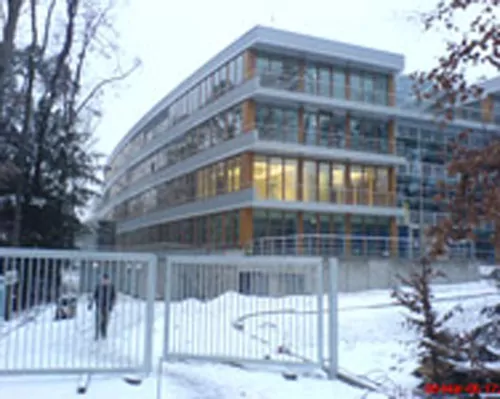Außenansicht des NIKE HQ in Frankfurt