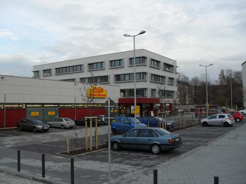 Außenansicht des Geschäftshauses in der Gerichtsstraße in Dresden