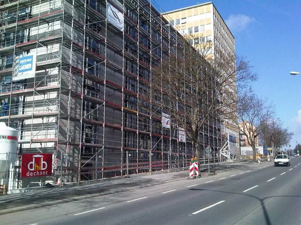 Außenansicht des zentrale Justizgebäudes in Hof